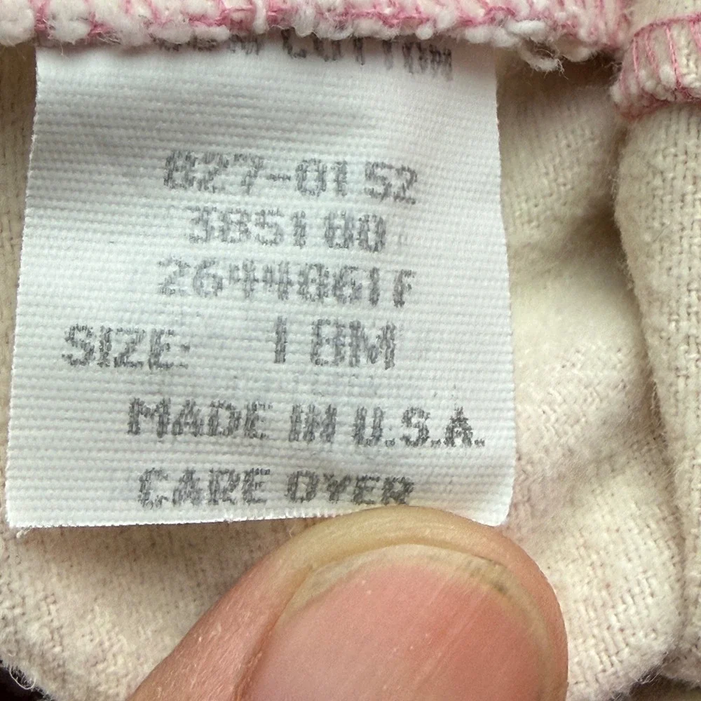 Vintage OshKosh Bgosh Pink Bunny Print Overalls Made in USA 18M‎ Vestbak Denim